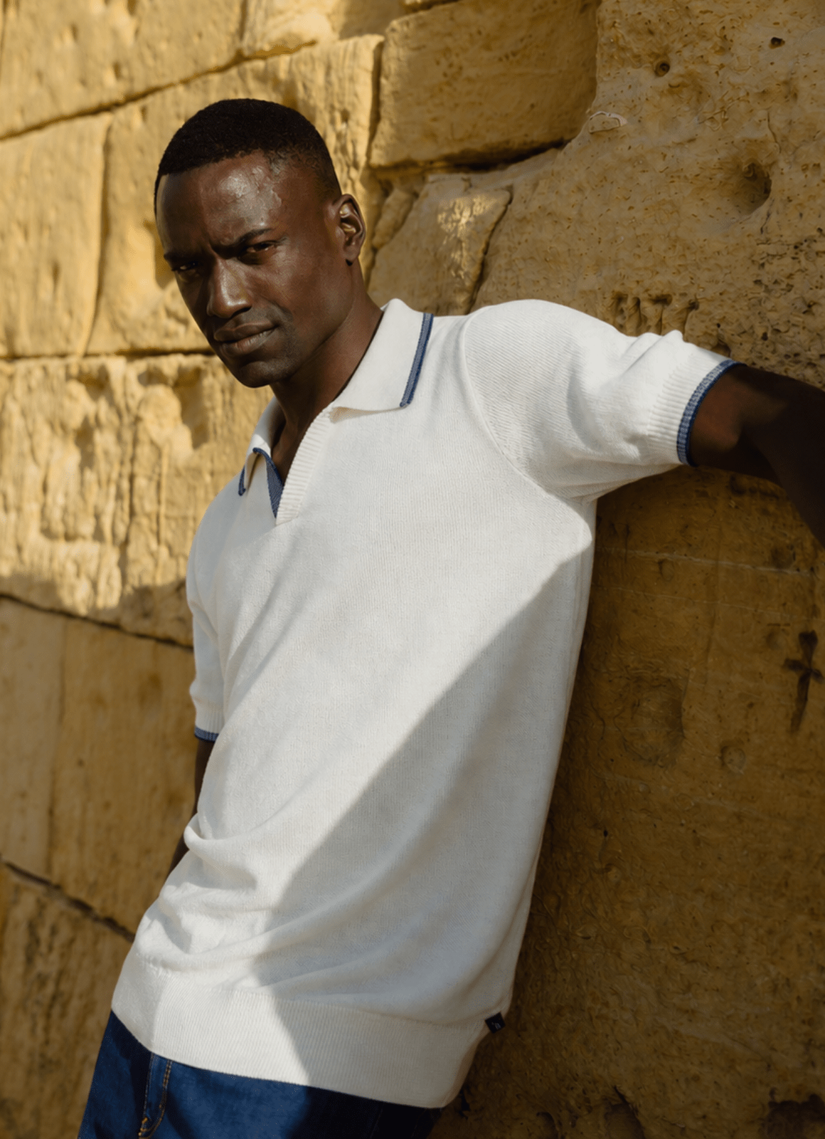 Thorp Split Neck Knit Polo for Men - Hammer Made