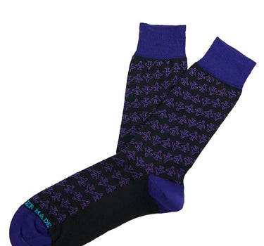 Black/Purple Airplane Sock - 8449-43280 - Hammer Made