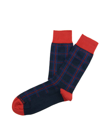 Navy/Red Plaid Sock - 14555-74109 - Hammer Made
