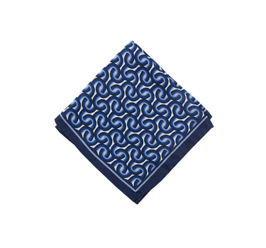 Dk blue wavy stripe pocket square