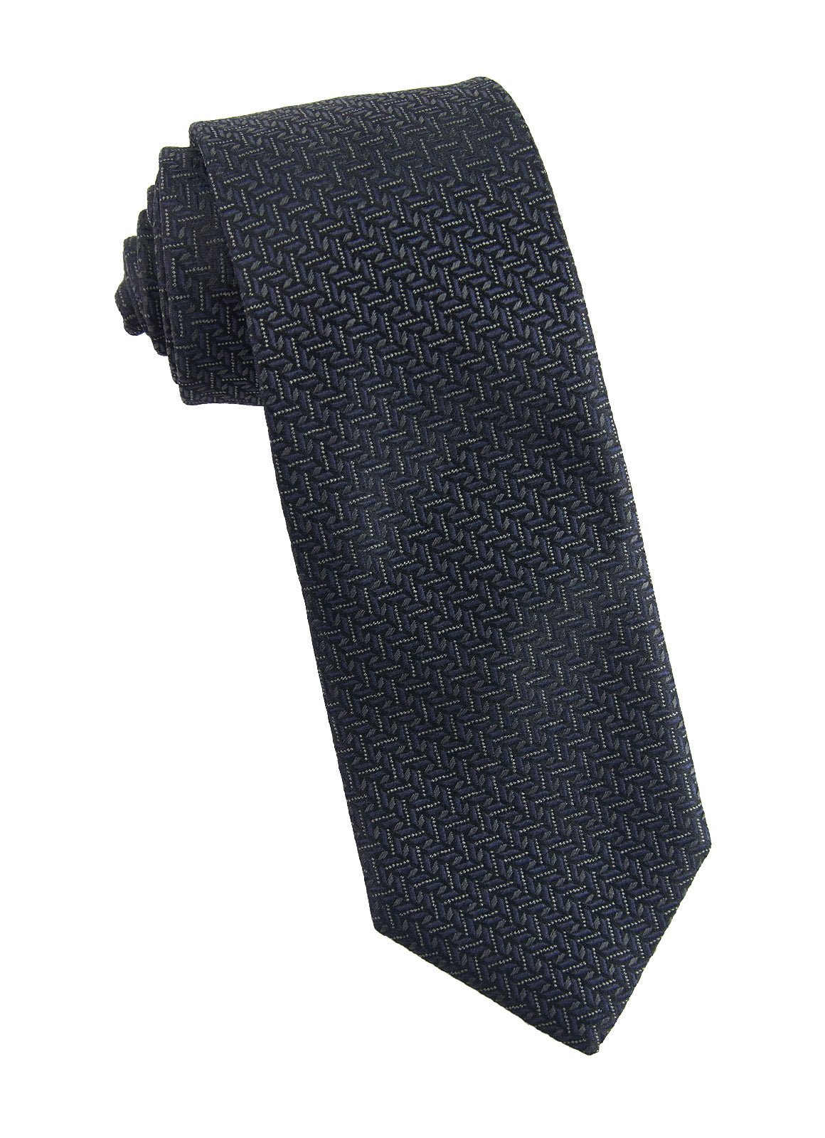 Black Chevron Silk Neck Tie - 15134 - 79298 - Hammer Made