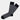 Black/Grey Stripe Socks, featuring horizontal gray stripes on black, are shown laid flat on a white background and available in sizes 8-12.