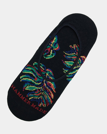 Black/Multi Monstera No Show Socks - SUB5160 PL - 81461 - Hammer Made