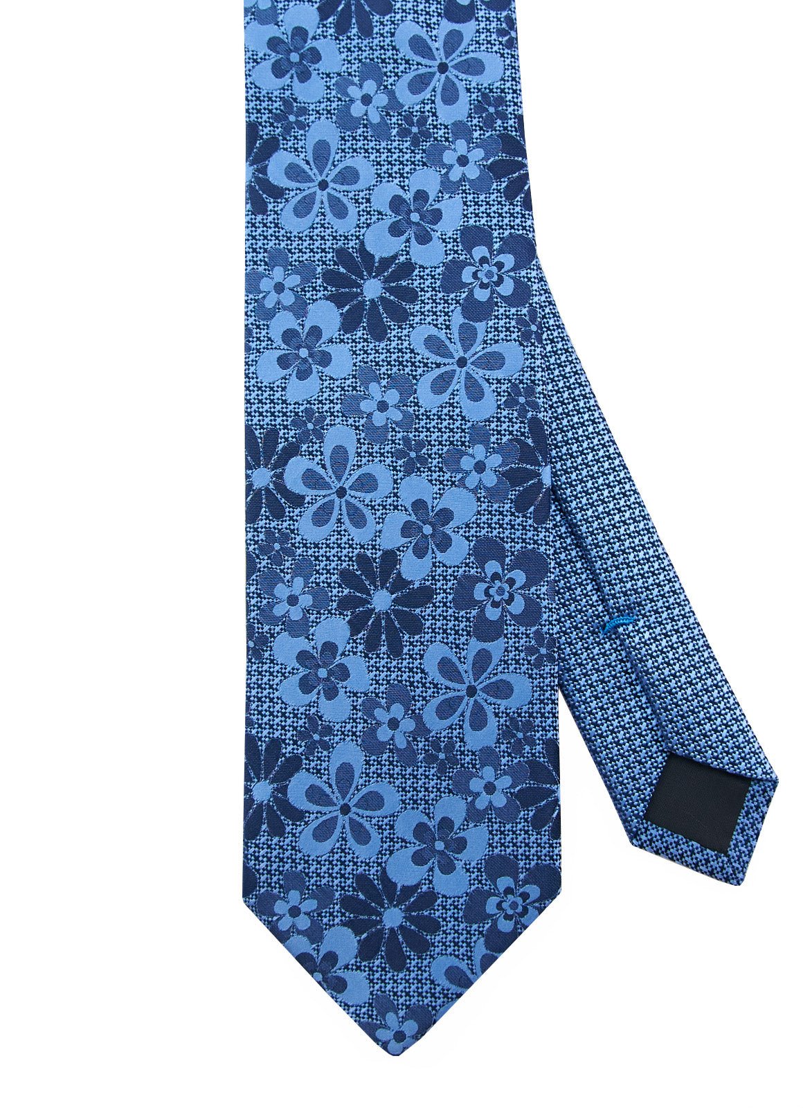 Blue Floral Silk Neck Tie - 15134 - 80737 - Hammer Made