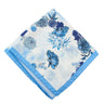 Blue Floral Silk Pocket Square - 15136 - 80818 - Hammer Made