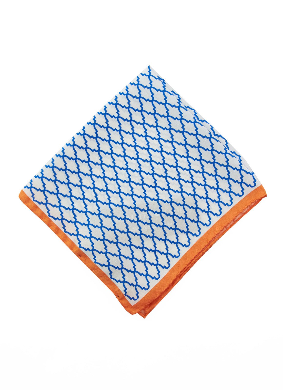 Blue Lattice Silk Pocket Square - 15136 - 80716 - Hammer Made