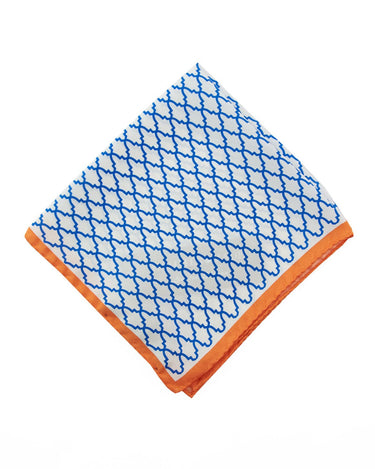 Blue Lattice Silk Pocket Square - 15136 - 80716 - Hammer Made