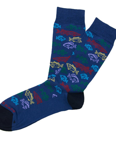 Blue/Multi Fish Socks - REF 43942 PL - 80777 - Hammer Made