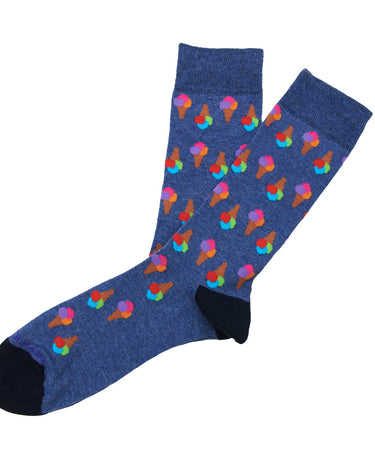 Blue/Multi Ice Cream Socks - REF3856 - 035616 - Hammer Made