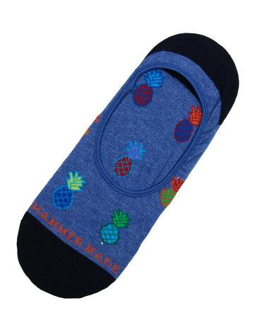 Blue/Multi Pineapple No Show Socks - SUB5119 PL - 81459 - Hammer Made