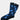 The Blue/Navy 3D Blox Sock is a pair of black cotton socks featuring a blue and navy cube geometric pattern, made in Turkey and designed to fit sizes 8-12, shown against a plain white background.