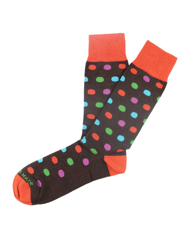 Brown/multi dot sock - 14538 - 74092 - Hammer Made
