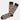 Introducing the Camel Socks: beige socks accented with brown heels, toes, and cuffs, and adorned with a repeating pattern of small brown and red buffalo. Made in Portugal and available in sizes 8–12, Camel Socks seamlessly blend comfort with distinctive style.