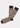 Introducing the Camel Socks: beige socks accented with brown heels, toes, and cuffs, and adorned with a repeating pattern of small brown and red buffalo. Made in Portugal and available in sizes 8–12, Camel Socks seamlessly blend comfort with distinctive style.