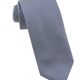 Dk Blue Grid Silk Neck Tie - 15134 - 80745 - Hammer Made