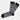 Grey Vintage Camera Socks: Grey socks with black toes and cuffs featuring a colorful pattern of cameras and related icons in black, white, red, and yellow. Fits sizes 8-12.