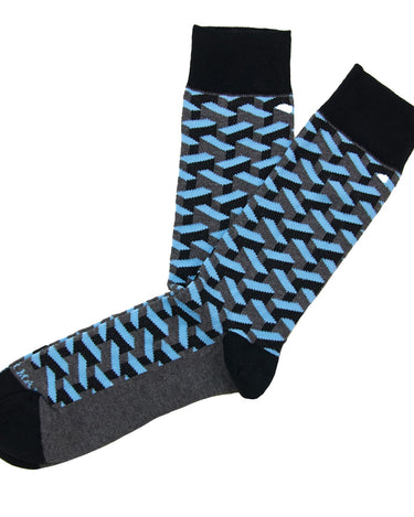 Grey/Blue 3D Blox Socks - REF 43347 PL - 80773 - Hammer Made