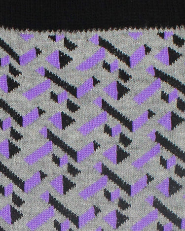 Grey/purple geometric sock - 14548 - 74102 - Hammer Made
