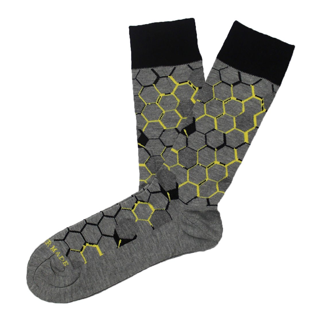 Grey/Yellow Honeycomb Sock - 14547 - 74101 - Hammer Made