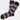 The Multi Harlequin Socks feature a vibrant argyle diamond pattern in yellow, blue, orange, purple, and red with dark grey toes, heels, and cuffs. Made in Turkey and available in sizes 8-12.