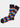 The Multi Harlequin Socks feature a vibrant argyle diamond pattern in yellow, blue, orange, purple, and red with dark grey toes, heels, and cuffs. Made in Turkey and available in sizes 8-12.