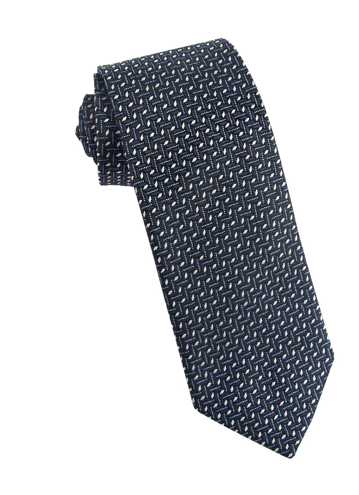 Navy Chevron Silk Neck Tie - 15134 - 79291 - Hammer Made