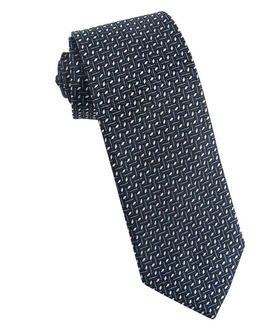 Navy Chevron Silk Neck Tie - 15134 - 79291 - Hammer Made