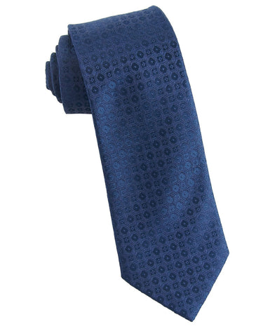 Navy Geo Silk Neck Tie - 15134 - 79303 - Hammer Made