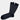 The Navy Stripe Dot Sock is a pair of cotton socks made in Turkey, featuring diagonal stripes of small circular patterns in blue and tan, shown laid flat on a white background. Available in sizes 8-12.