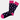 The Navy/Fuschia Dot Sock features navy blue cotton with large light blue polka dots and bright pink toes, heels, and cuffs. Made in Turkey, fits sizes 8-12.
