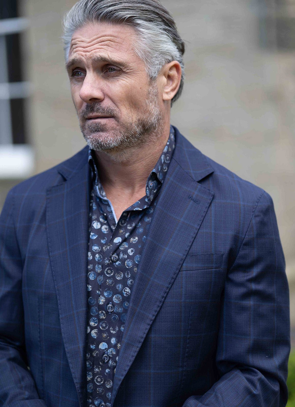 Northome Sport Coat Navy Charcoal Plaid