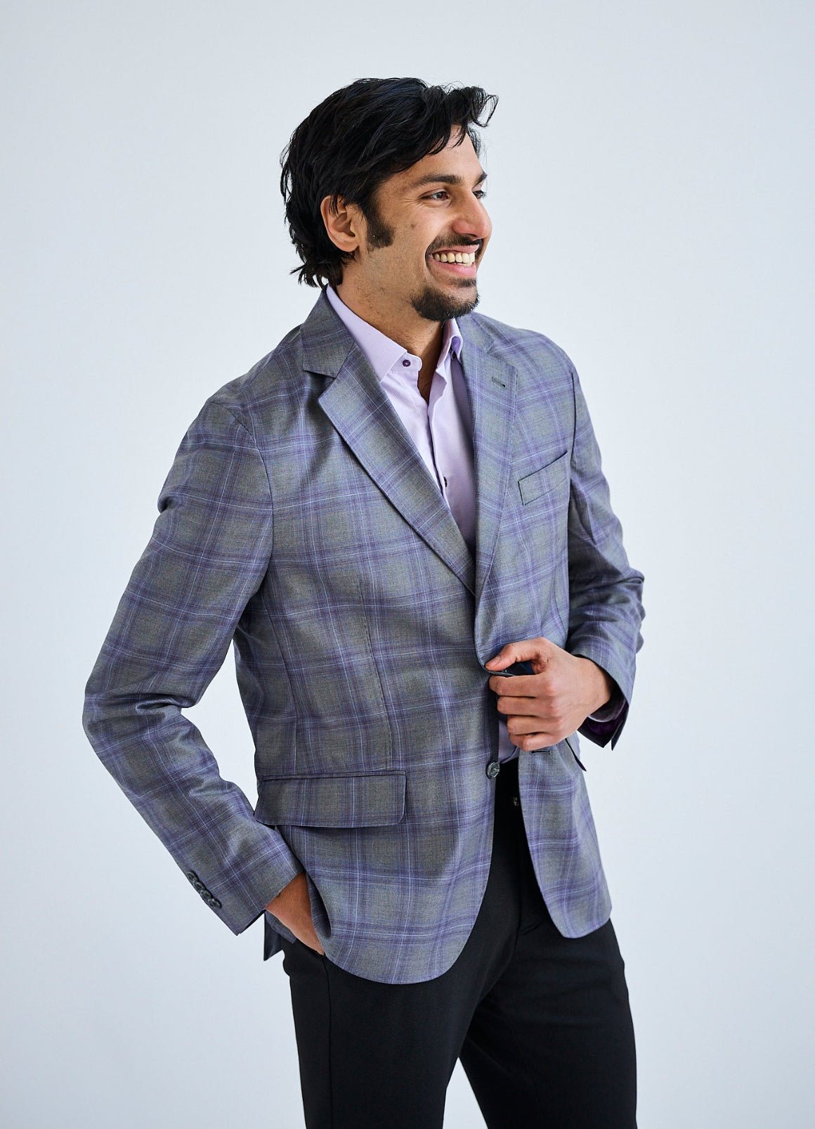 Northome Sport Coat Grey Purple Plaid