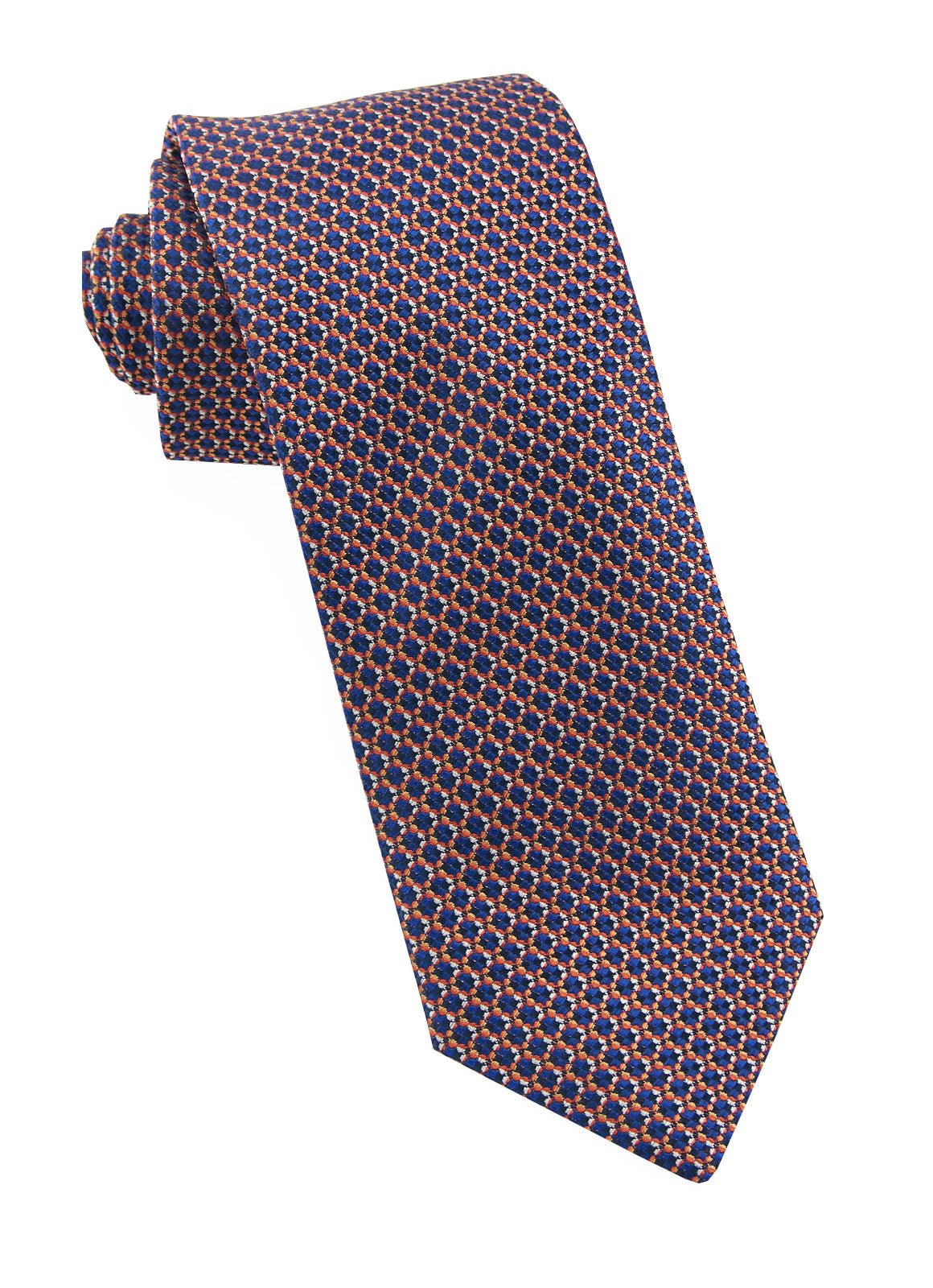 Orange Grid Check Silk Neck Tie - 15134 - 80750 - Hammer Made