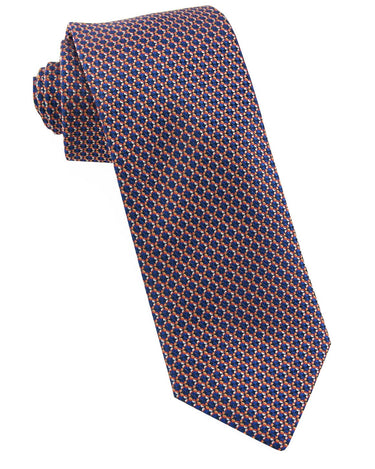 Orange Grid Check Silk Neck Tie - 15134 - 80750 - Hammer Made