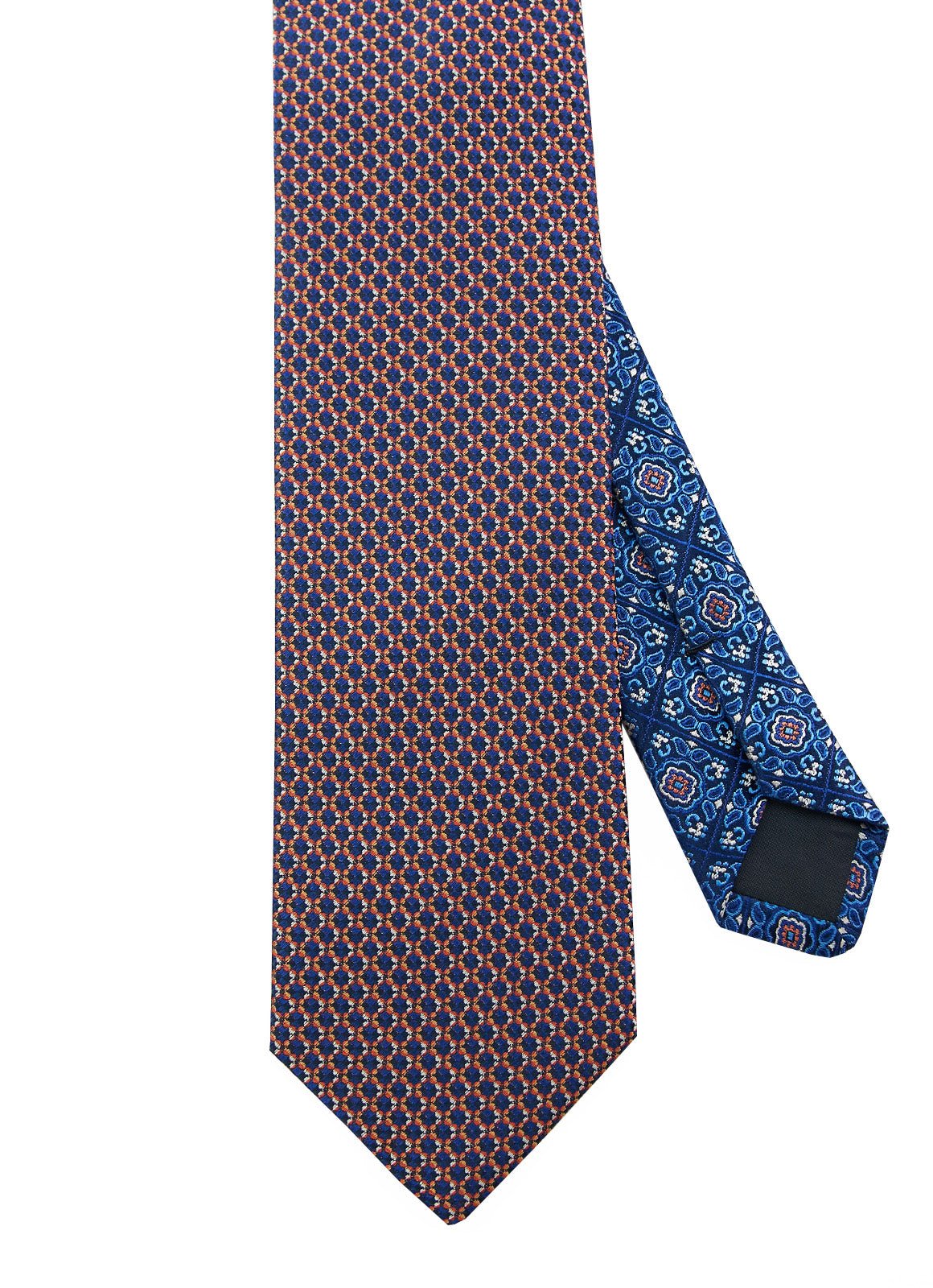 Orange Grid Check Silk Neck Tie - 15134 - 80750 - Hammer Made