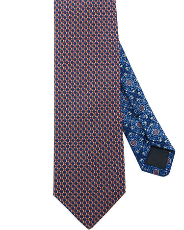 Orange Grid Check Silk Neck Tie - 15134 - 80750 - Hammer Made