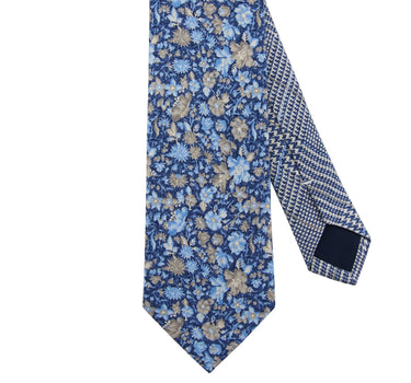 Printed Blue Flower Tie - 14769-75252 - Hammer Made