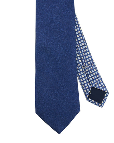 Printed Blue Solid Tie - 14768-75251 - Hammer Made