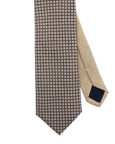 Printed Brown Mini Medallion Tie - 14771-75254 - Hammer Made