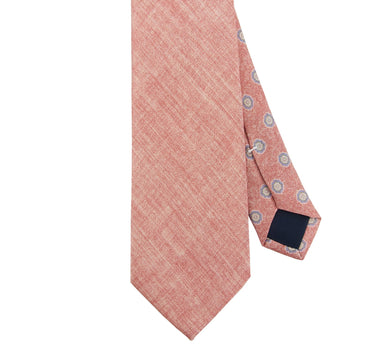 Printed Coral Pink Solid Tie - 14777-75260 - Hammer Made