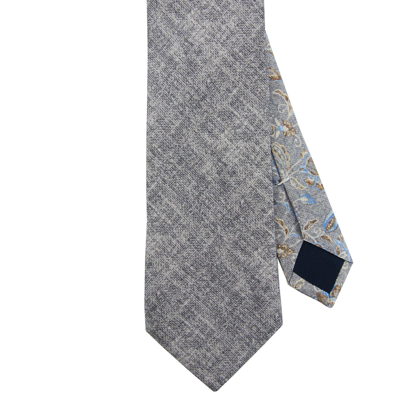 Printed Grey Solid Tie - 14773-75256 - Hammer Made