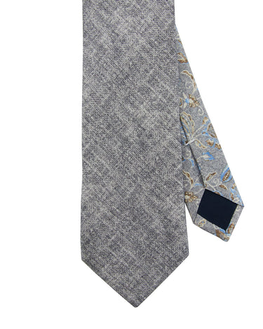 Printed Grey Solid Tie - 14773-75256 - Hammer Made