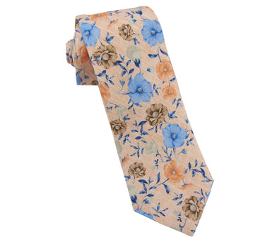 Printed Orange Flower Tie - 14780-75263 - Hammer Made