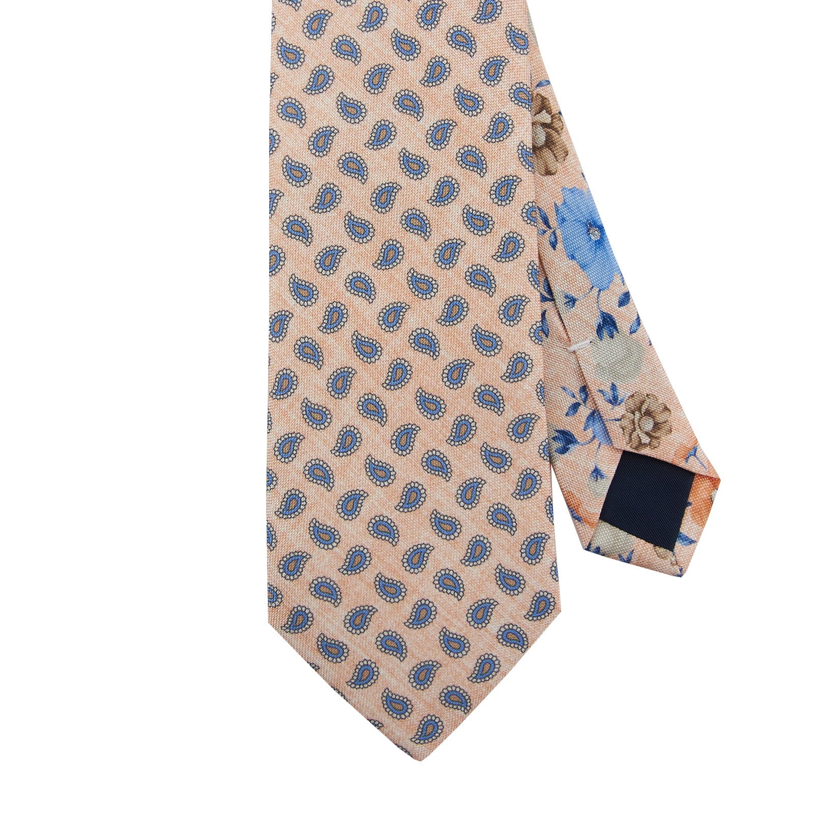 Printed Orange Micro Paisley Tie - 14779-75262 - Hammer Made