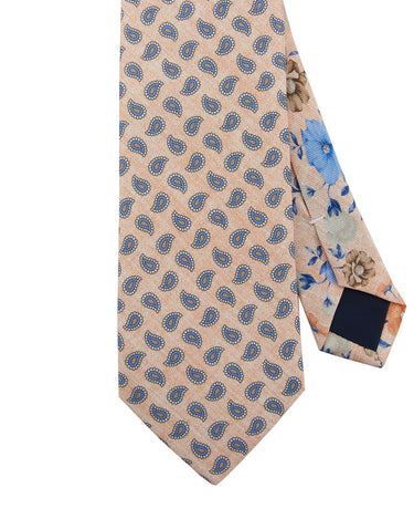 Printed Orange Micro Paisley Tie - 14779-75262 - Hammer Made