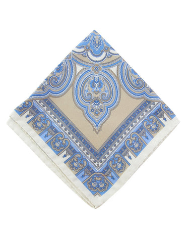 Tan Mandala Silk Pocket Square - 15136 - 80813 - Hammer Made