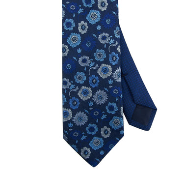 Woven Blue Flower Tie - 14763-75246 - Hammer Made