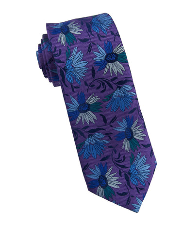 Woven Purple Flower Tie - 14766-75249 - Hammer Made