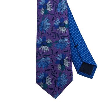 Woven Purple Flower Tie - 14766-75249 - Hammer Made