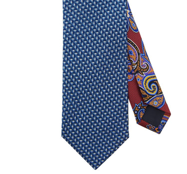 Blue geometric tie - 13320-67977 - Hammer Made